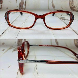 Michael Kors Rectangular Brown Red Eyeglasses Glasses Frames NWOT